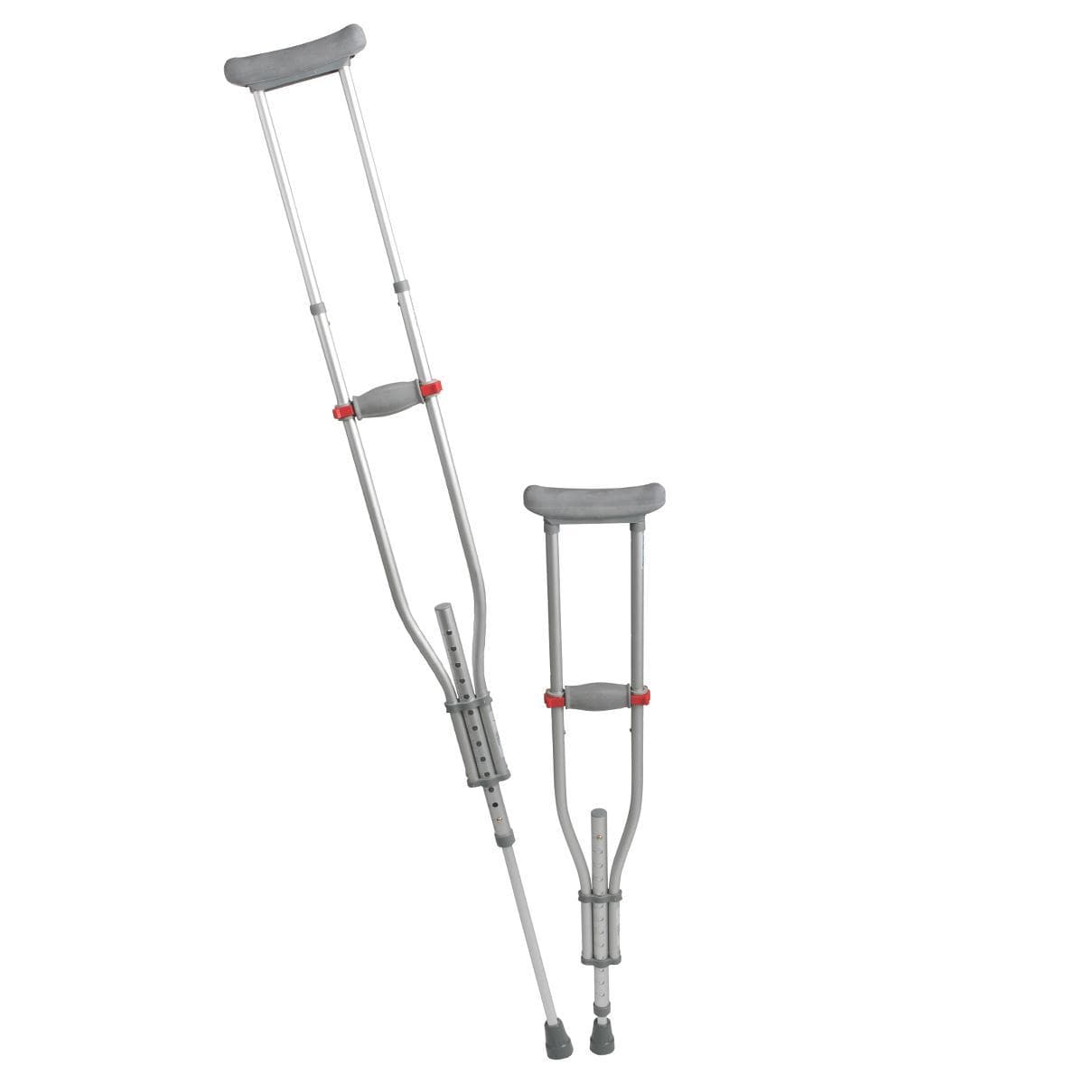 Medline Quick-Fit Aluminum Crutches - Height Adjustable 4'7" to 6'7" - Senior.com Push-Button Crutches